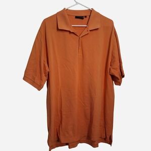 Bobby Jones Players Mens XL Orange Cotton Pique Short Sleeve Golf Polo Shirt